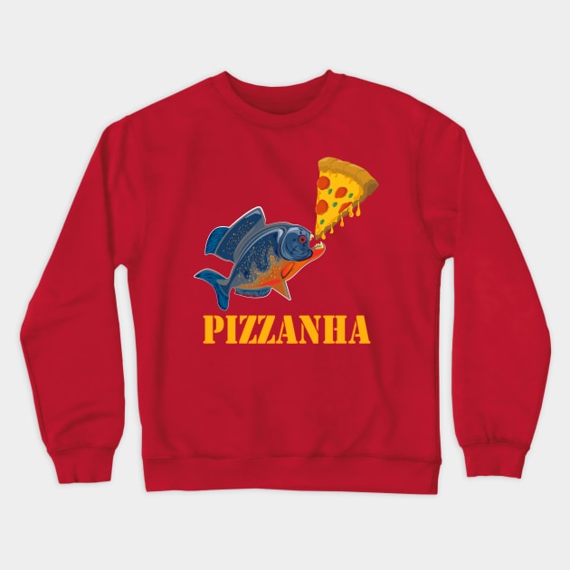 Piranha or pizzanha Crewneck Sweatshirt by tepy 